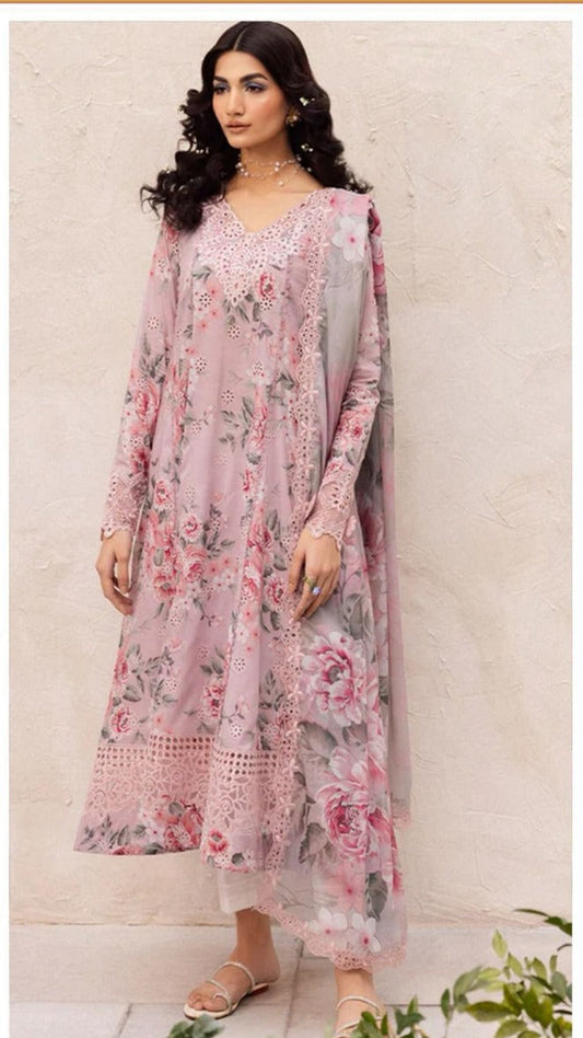Light pink IZNiK Dhanak 3-Piece Suit | Winter Collection