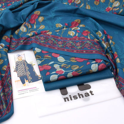 Dark blue Nishat Dhanak 3-Piece Suit | Winter Collection