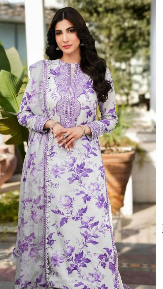 Lilac Aneela's Dhanak 3-Piece Suit – Winter Collection
