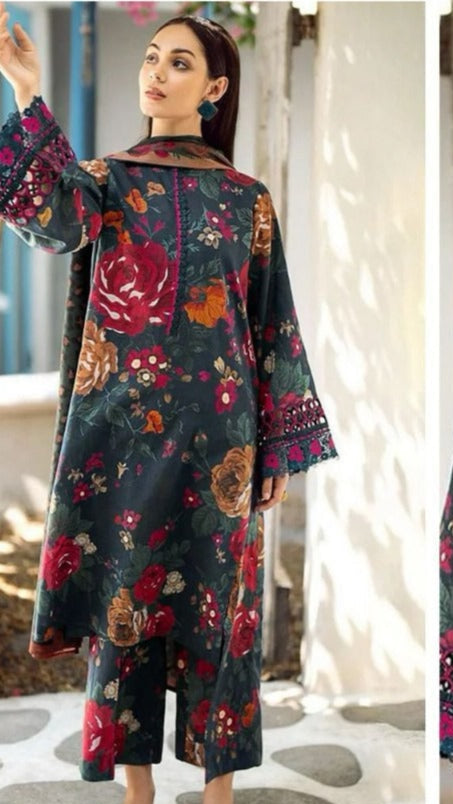 Dark blue BAROQUE Dhanak 3-Piece Suit – Winter Collection