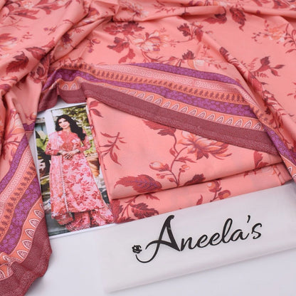 Light pink  Aneela's Dhanak 3-Piece Suit – Winter Collection