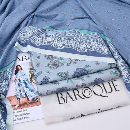 Light blue BAROQUE  Dhanak 3-Piece Suit – Winter Collection