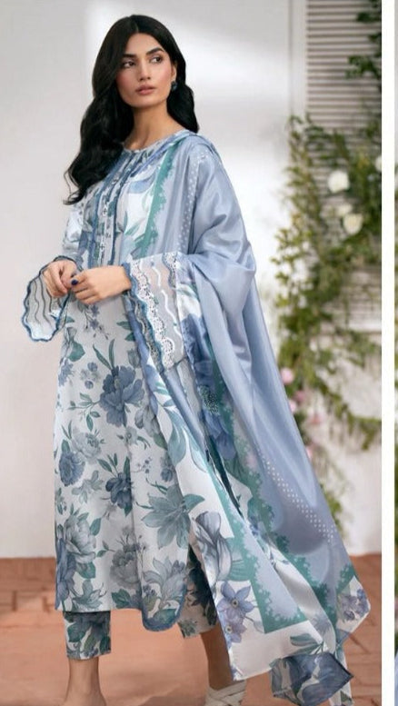 Light blue BAROQUE  Dhanak 3-Piece Suit – Winter Collection