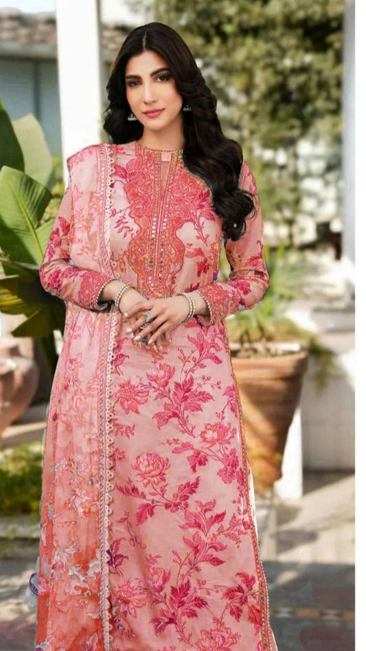 Light pink  Aneela's Dhanak 3-Piece Suit – Winter Collection