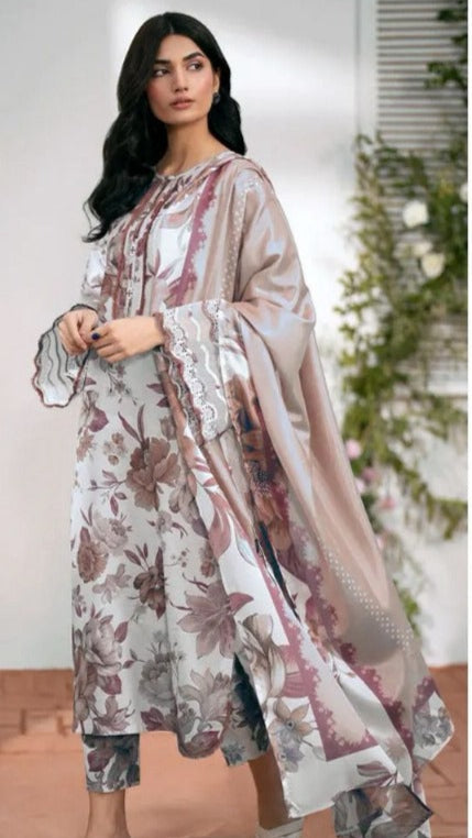 White BAROQUE Dhanak 3-Piece Suit – Winter Collection