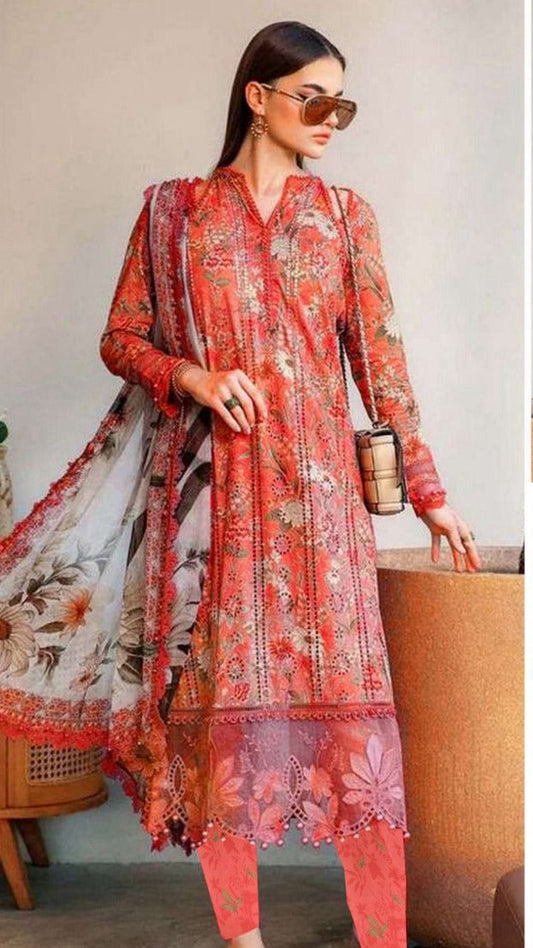 Pink MARIA.B Dhanak 3-Piece Suit – Winter Collection