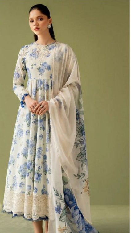 White BAROQUE Dhanak 3-Piece Suit – Winter Collection