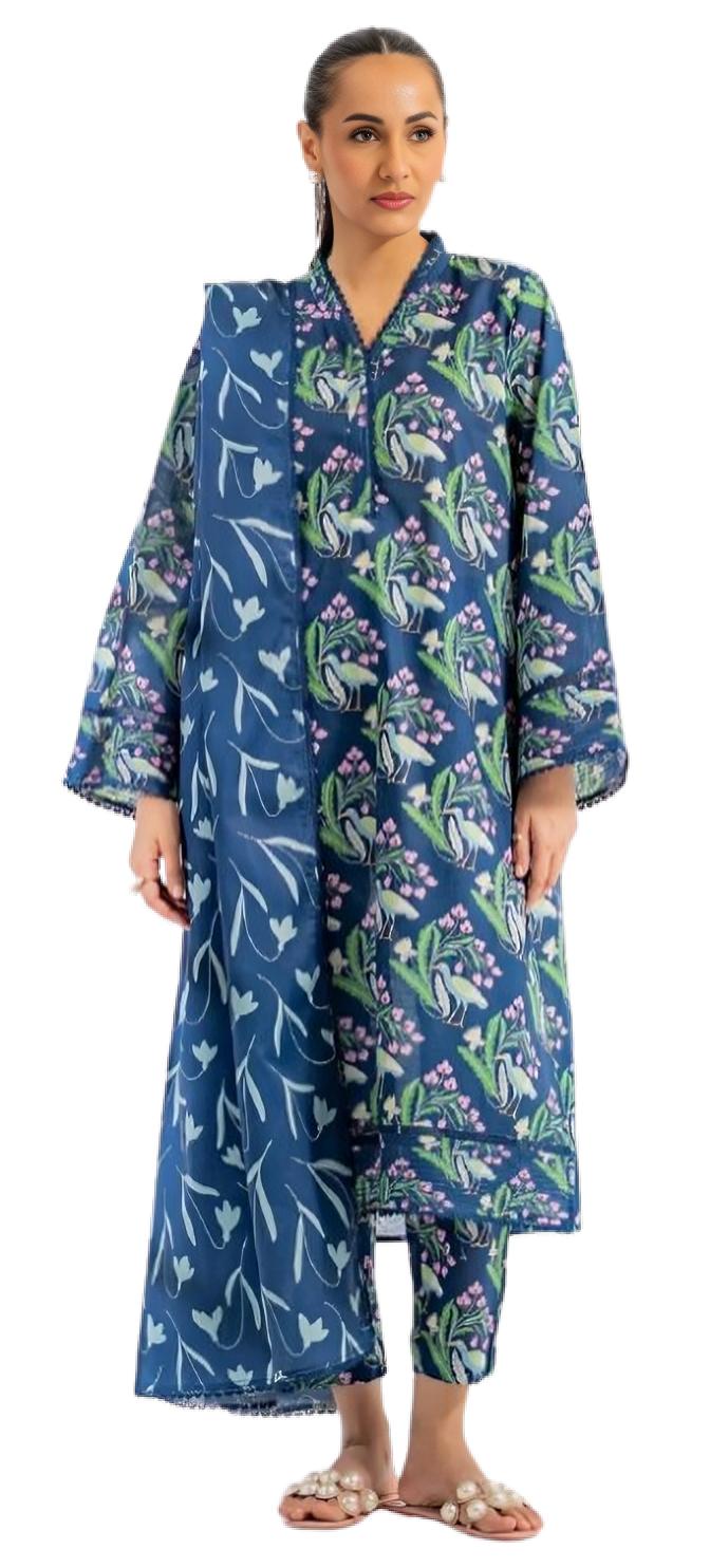 Ego Viscose 3-Piece Unstitched Winter Suit – Digital Printed Collection 2025