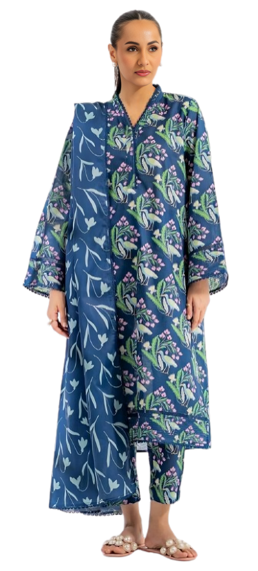 Ego Viscose 3-Piece Unstitched Winter Suit – Digital Printed Collection 2025