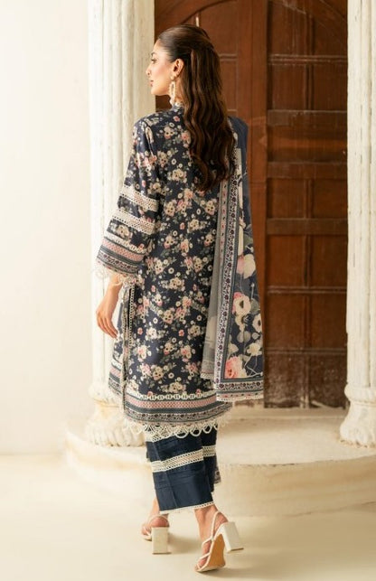Ditsy printed 3pcs suit | Navy blue and white | Salina's summer collection