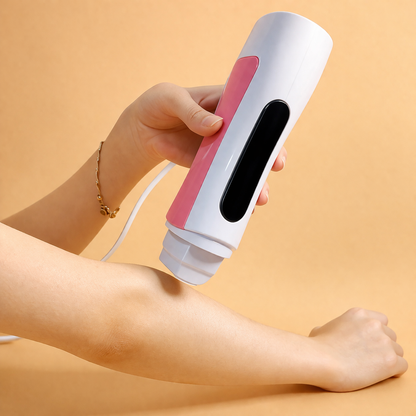Professional Roll-On Wax Heater Kit – Portable Electric Depilatory Waxing System for Smooth Skin, Includes Wax Cartridge & Fast-Heating Base