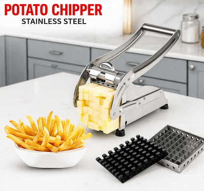Premium Stainless Steel Potato Chipper & French Fry Cutter – Effortless Slicing for Perfect Fries, Veggies & More