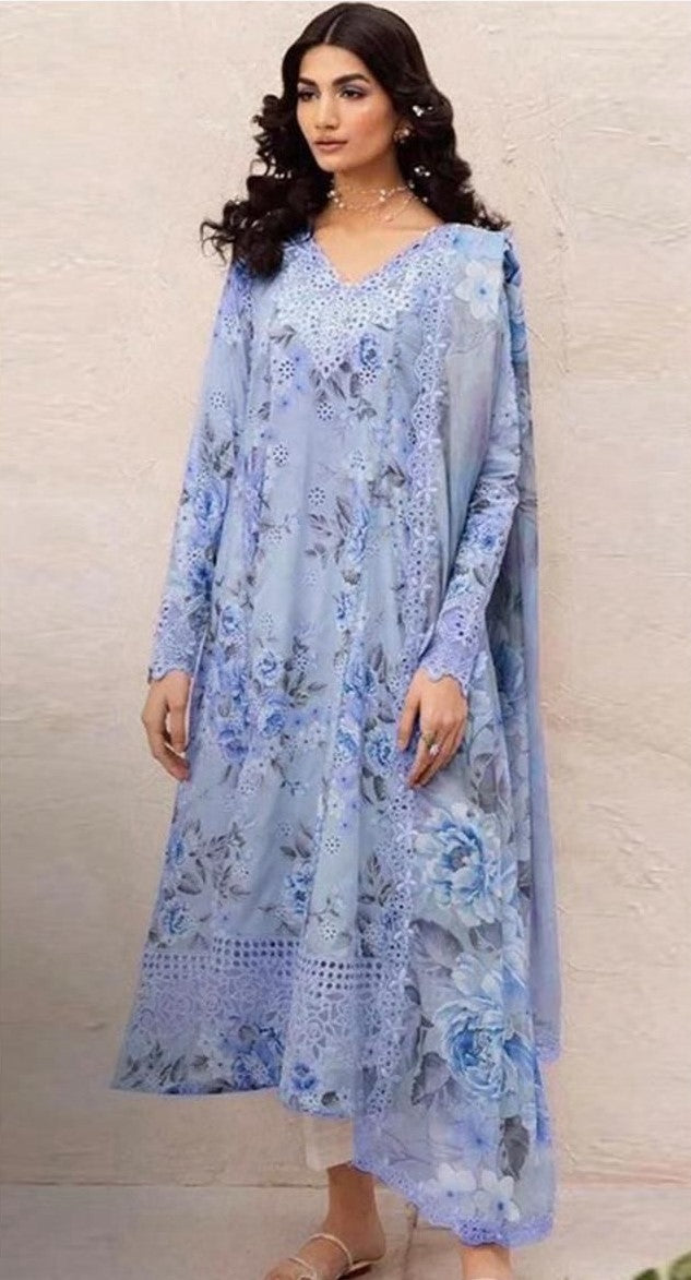 Iznik 3pcs khaddar collection | powder blue shade