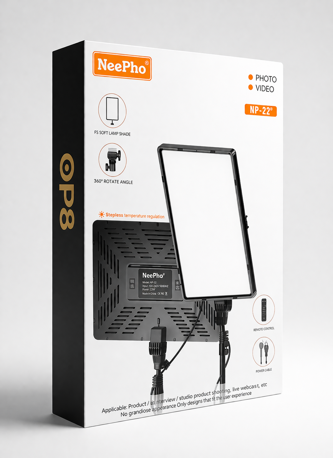 NeePho NP-22 Professional LED Fill Light – Adjustable Studio Lighting for Photography, Video Recording & Content Creation | Soft, Bright & Flicker-Free Illumination