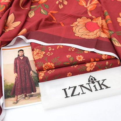 Magenta color | Iznik 2pcs khaddar suit | Winter collection