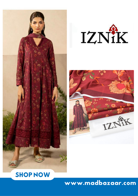 Magenta color | Iznik 2pcs khaddar suit | Winter collection
