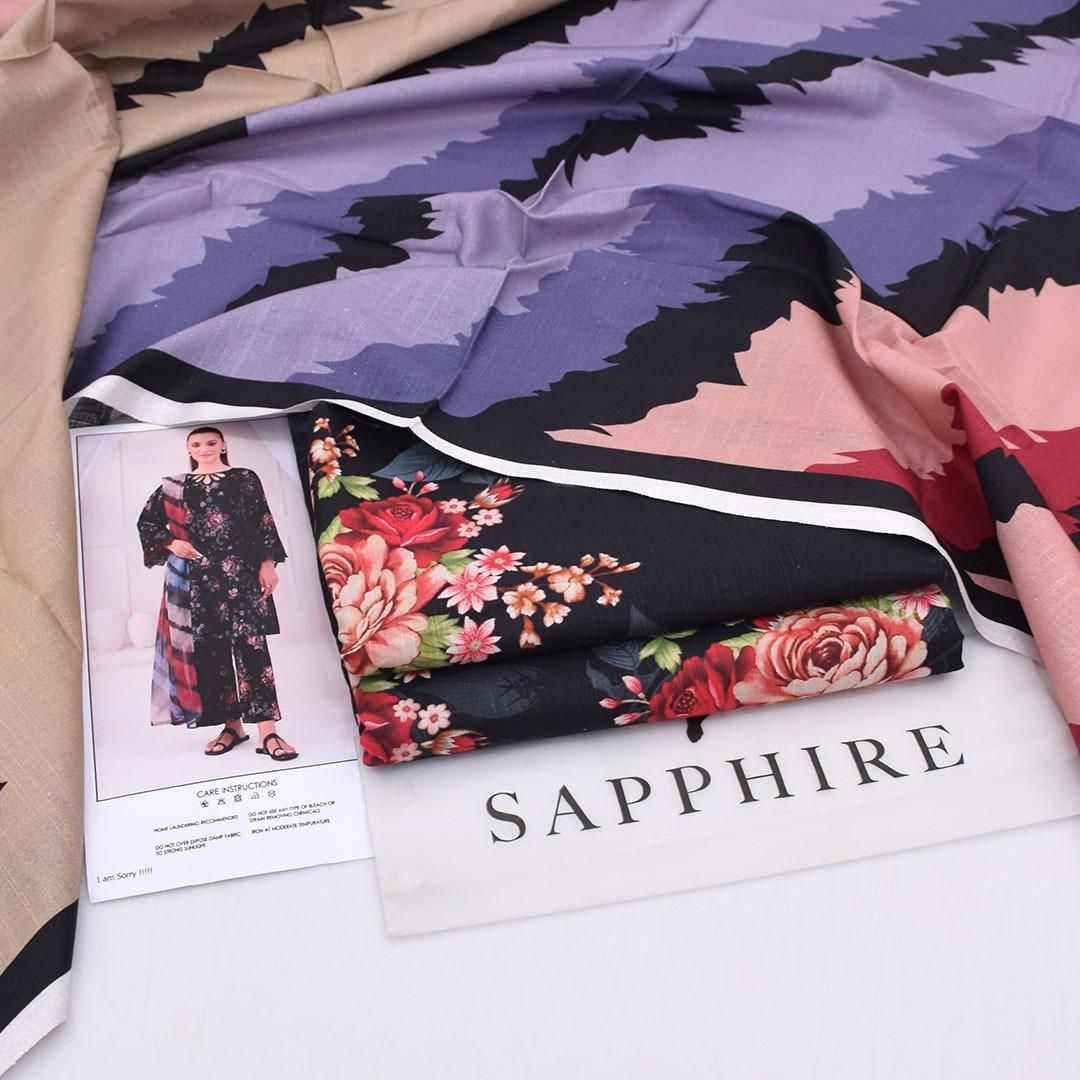 winter collection | Khaddar 2pcs | Iznik | Black + multicolor dupatta