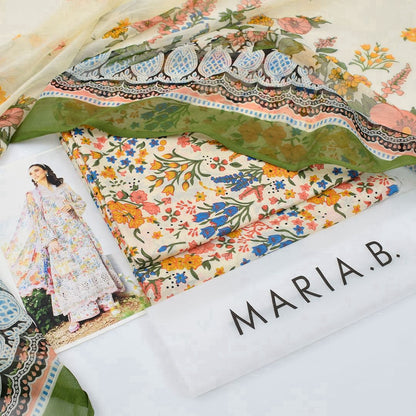 Multicolor Premium Lawn Suit 3pc -Maria.B