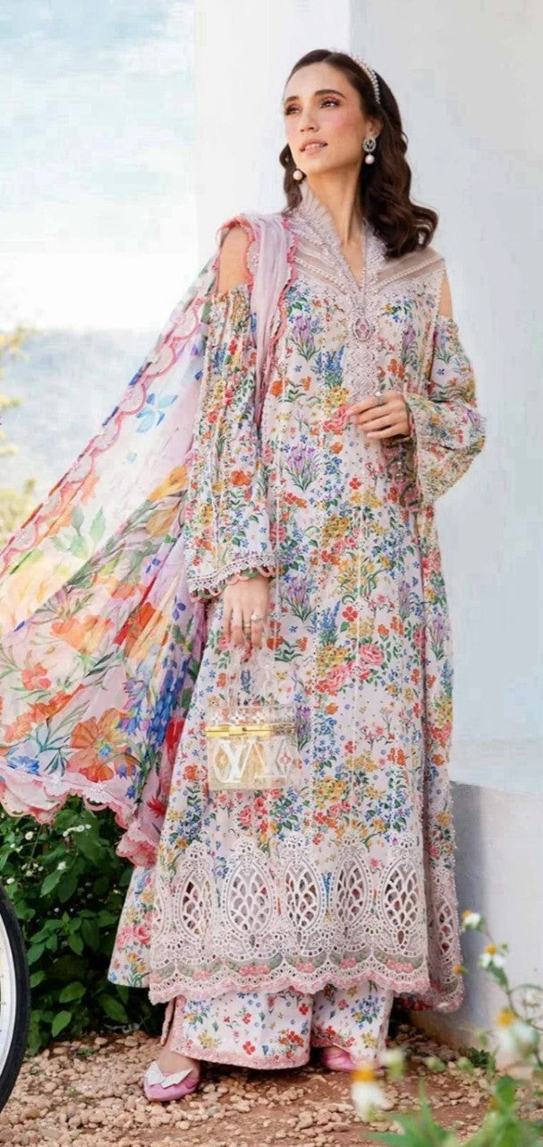 Multicolor Premium Lawn Suit 3pc -Maria.B