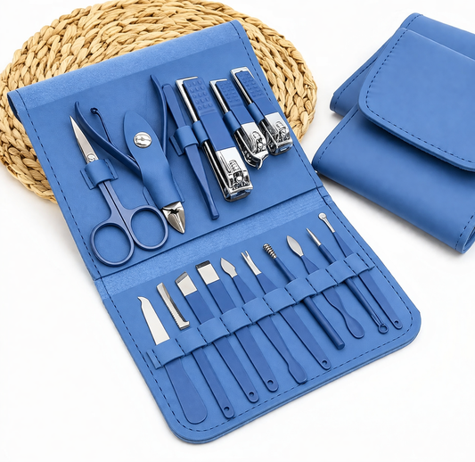 Premium 12-Piece Manicure & Pedicure Kit with Travel Case – Professional Stainless Steel Nail Care Set for Hands, Feet & Grooming