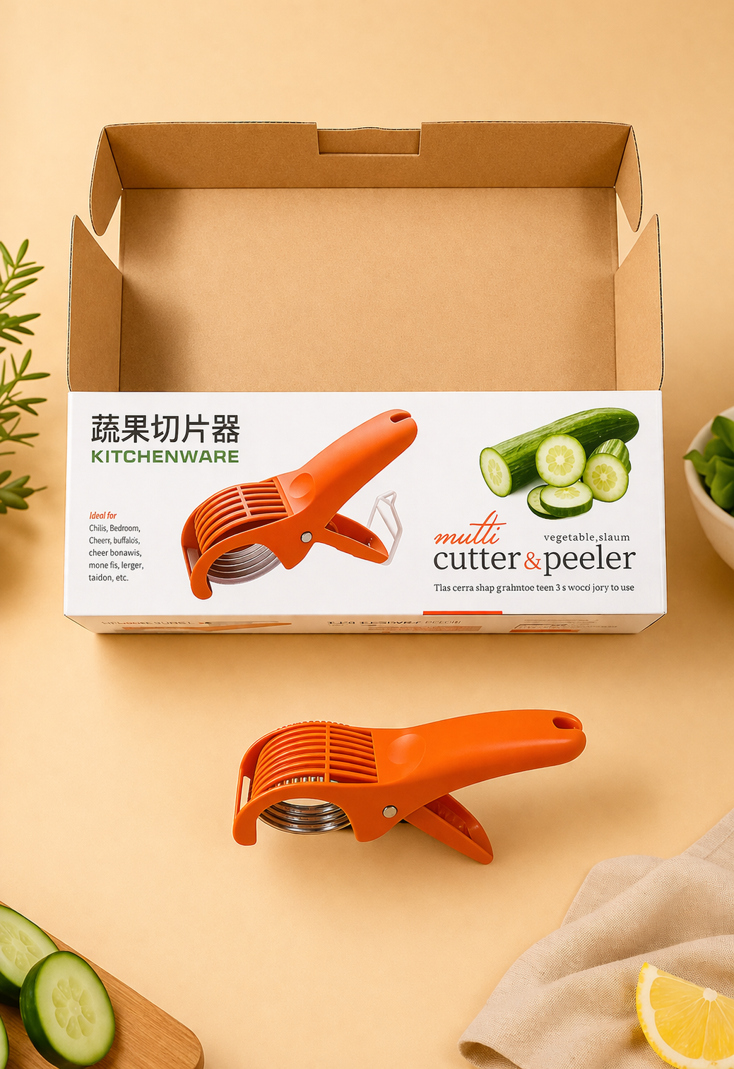 Multi-Functional 3-in-1 Vegetable Cutter & Peeler – Premium Stainless Steel Multi-Blade Slicer | Fast, Safe & Effortless Kitchen Tool for Fruits & Vegetables