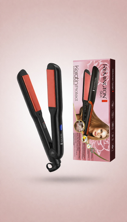 Remington Silk Keratin Protect Intelligent Hair Straightener with Advanced Ceramic Plates, Moroccan Argan Oil & Shine Enhancing Technology
