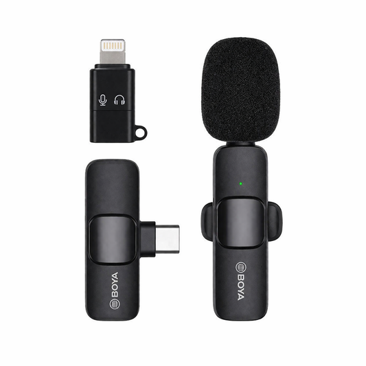 BOYA BY-MW12 Wireless Lavalier Microphone (Dual Mic, Type-C) – Noise Reduction Mic for Vlogging, Interviews & Live Streaming