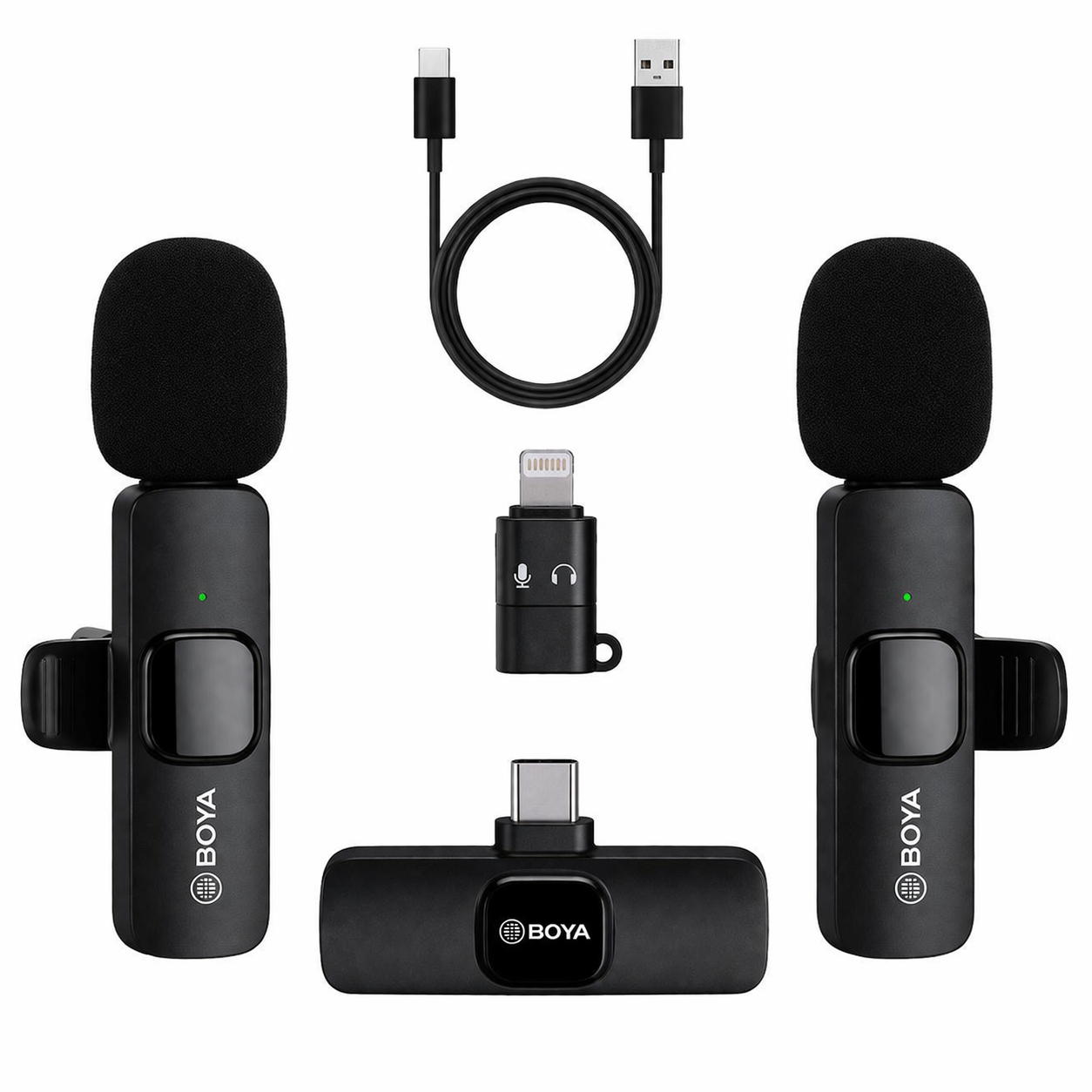 BOYA BY-MW13 Dual Wireless Lavalier Microphone (Type-C) – Noise Reduction Mic for Vlogging, Interviews & Live Streaming