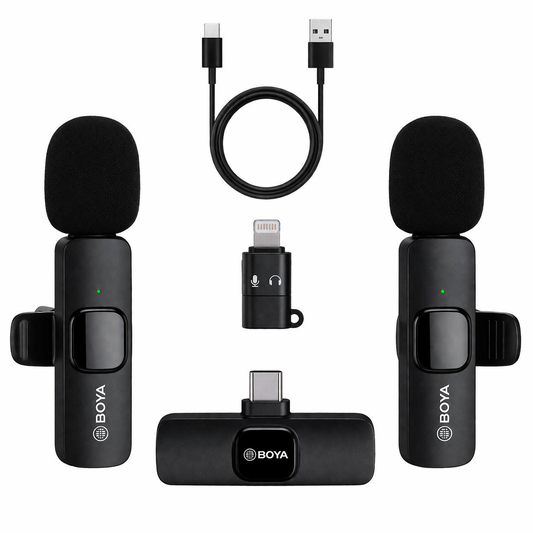 BOYA BY-MW13 Dual Wireless Lavalier Microphone (Type-C) – Noise Reduction Mic for Vlogging, Interviews & Live Streaming