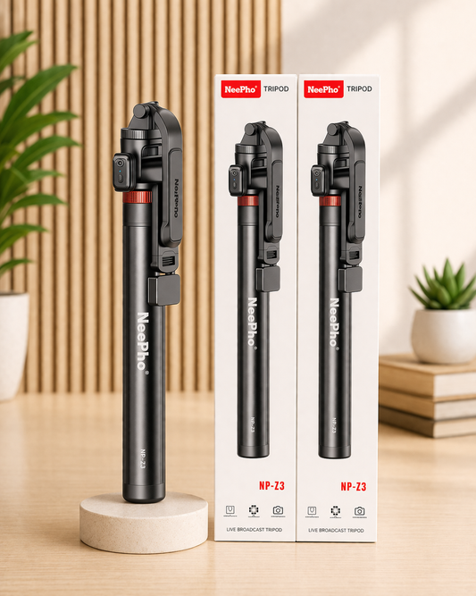 NeePho NP-Z3 Professional Tripod with Boom Arm & Monopod – 3-in-1 Adjustable Camera Stand with Remote for DSLR & Mobile