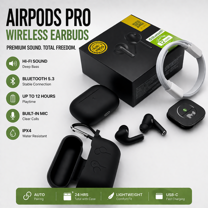 Premium Wireless Bluetooth Earbuds with Charging Case – Hi-Fi Sound, Noise Reduction & Long Battery Life