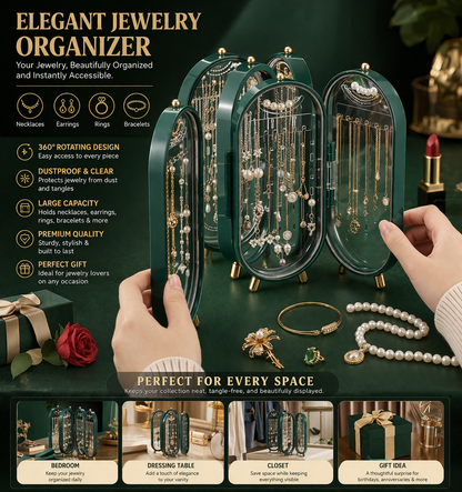LuxeGlide Folding Portable Jewelry Organizer