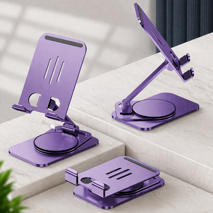 Adjustable Alloy Foldable Phone Stand – Portable Desktop Mobile Holder for Smartphones & Tablets