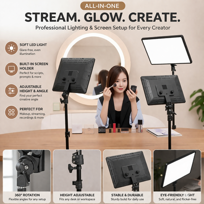 NeePho NP-22 Professional LED Fill Light – Adjustable Studio Lighting for Photography, Video Recording & Content Creation | Soft, Bright & Flicker-Free Illumination