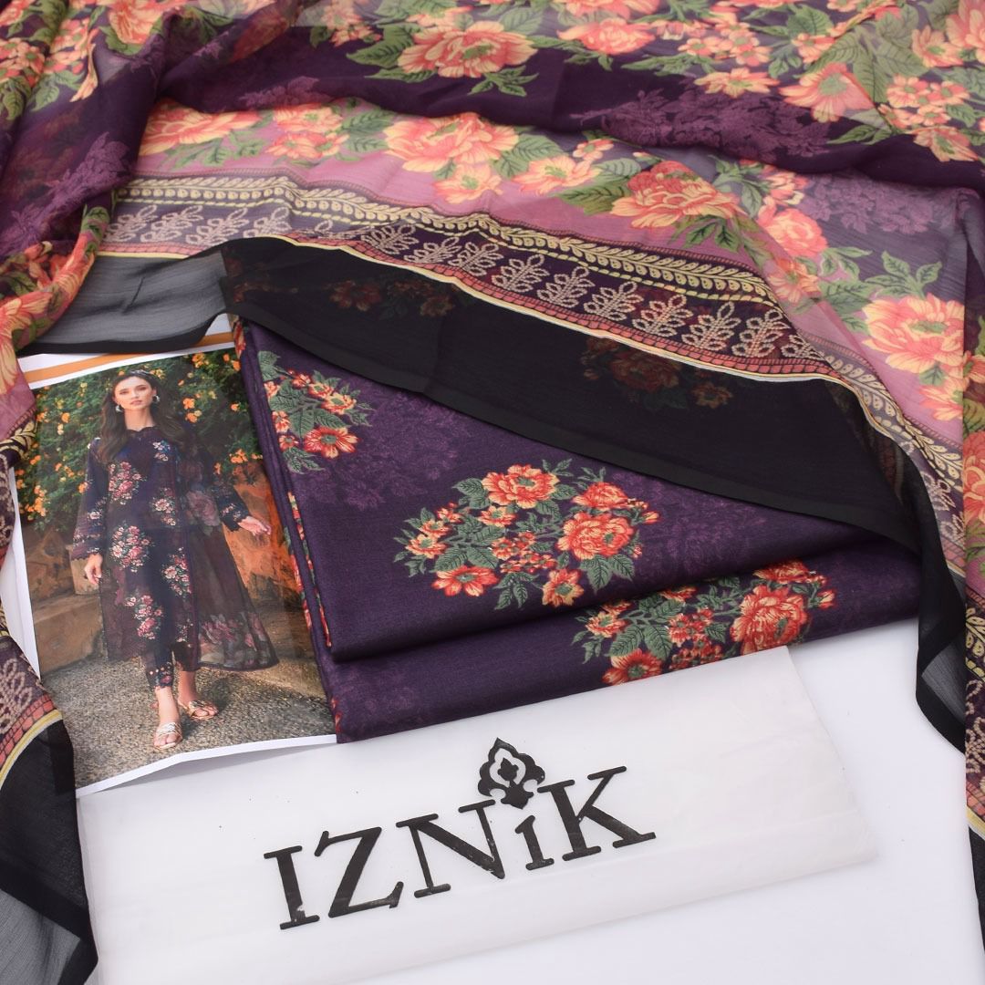 Puple Premium Lawn Suit 3pc | Iznik