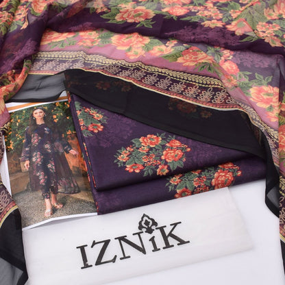 Puple Premium Lawn Suit 3pc | Iznik