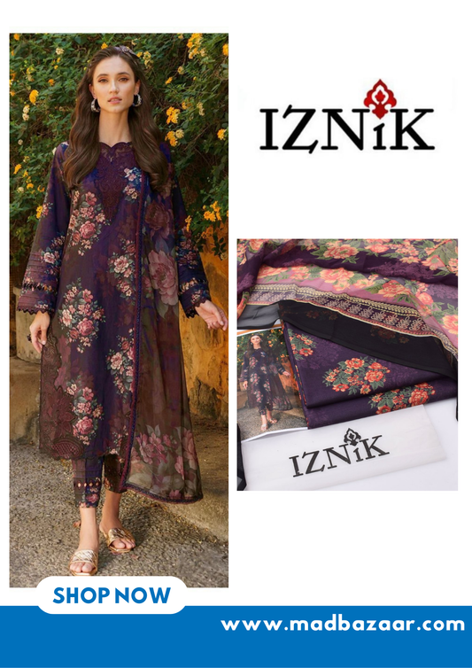 Puple Premium Lawn Suit 3pc | Iznik