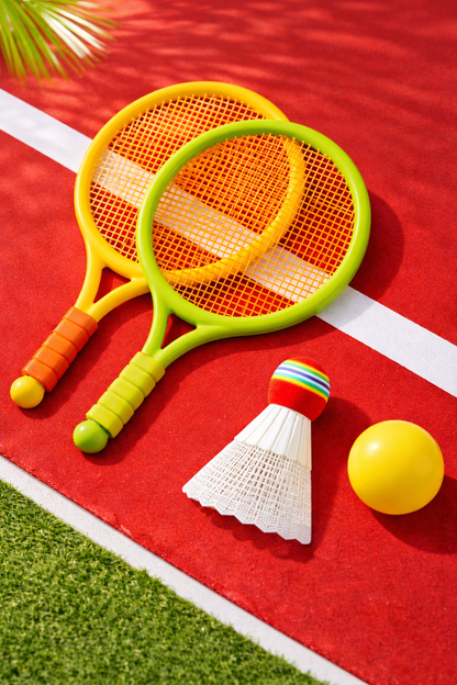 Kids Badminton Racket Set – Fun Outdoor Sports Kit with Shuttlecock & Ball (Lightweight & Durable)