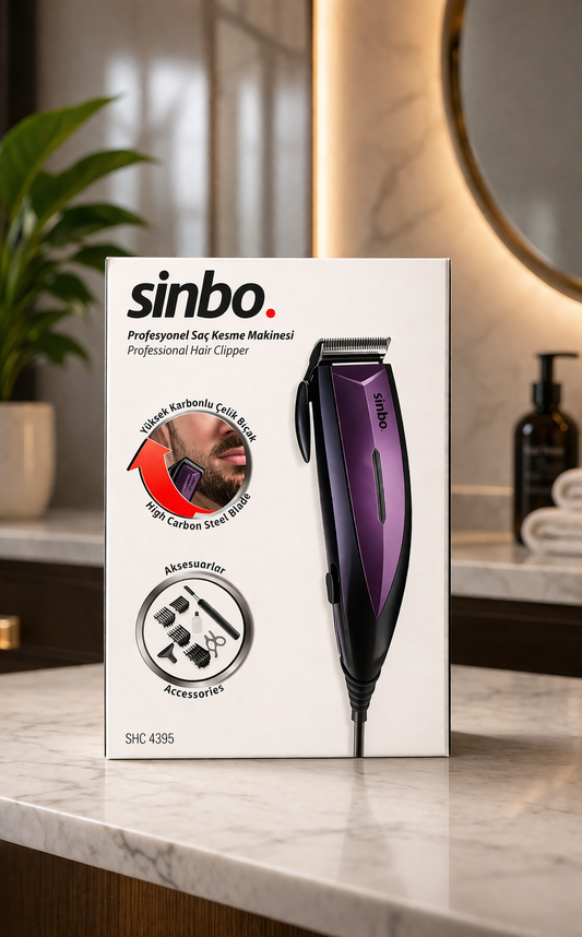Sinbo SHC 4395 Professional Hair Clipper Kit – High Carbon Steel Precision Blades, Powerful Motor for Home & Salon Use