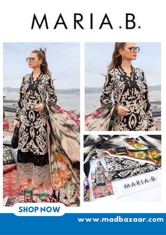 Skin & black | Maria.B Khaddar 3pcs collection