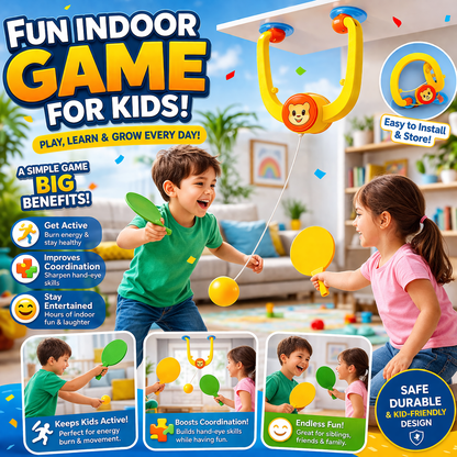 Complete Hanging Table Tennis Set for Kids – Indoor Fun Training Game with Rackets & Balls