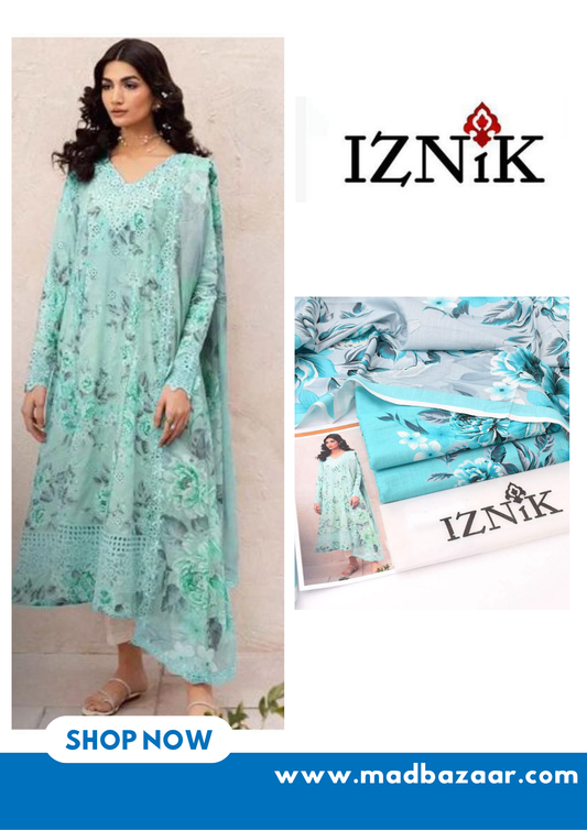 Iznik 3pcs khaddar collection | Turquoise