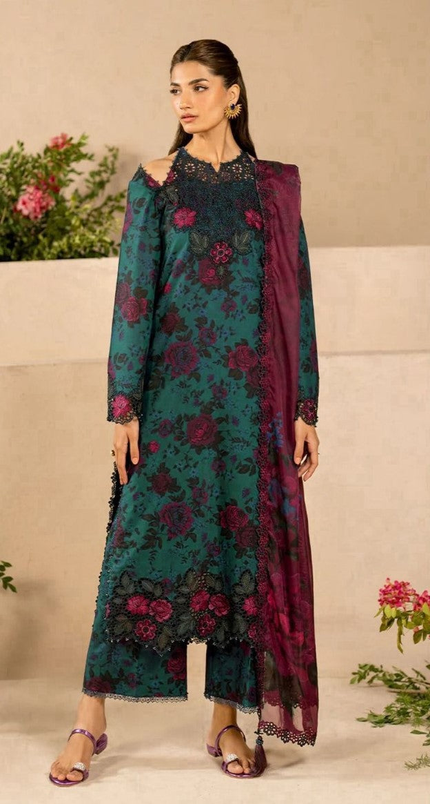 Zinc colored Premium Lawn Suit 3pc by Iznik
