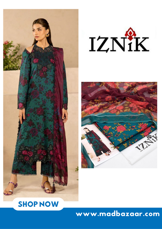 Zinc colored Premium Lawn Suit 3pc by Iznik